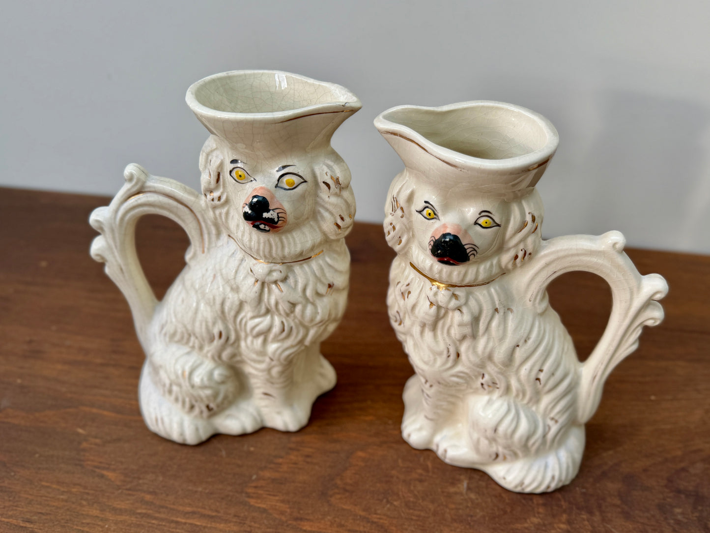 アンティーク、スタッフォードシャードッグ、スパニエルのジャグ（ペア）｜1850年頃