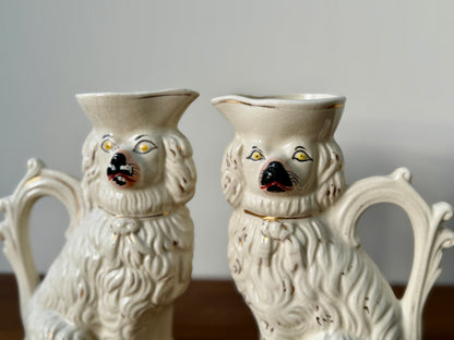 アンティーク、スタッフォードシャードッグ、スパニエルのジャグ（ペア）｜1850年頃