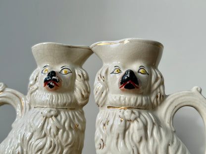 アンティーク、スタッフォードシャードッグ、スパニエルのジャグ（ペア）｜1850年頃