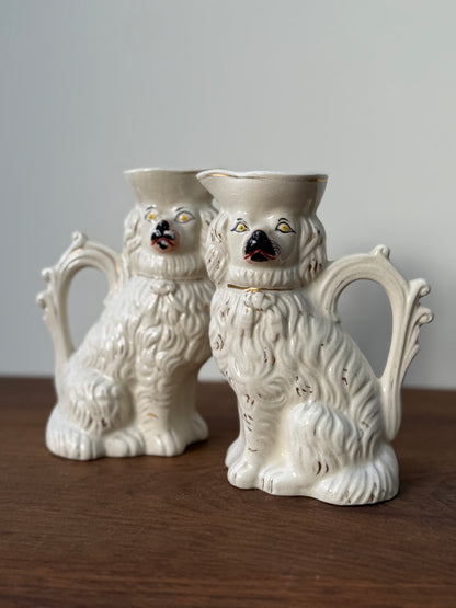 アンティーク、スタッフォードシャードッグ、スパニエルのジャグ（ペア）｜1850年頃