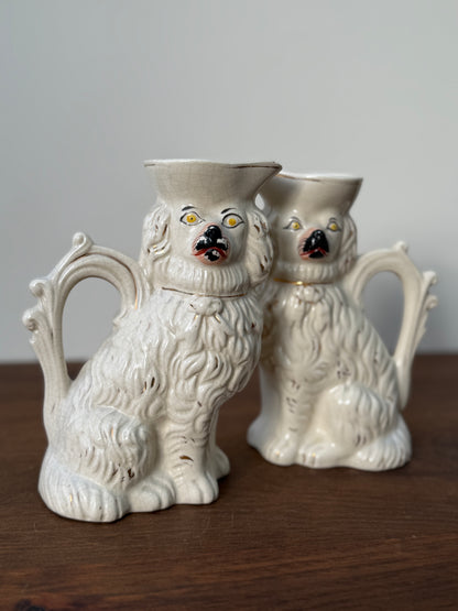 アンティーク、スタッフォードシャードッグ、スパニエルのジャグ（ペア）｜1850年頃