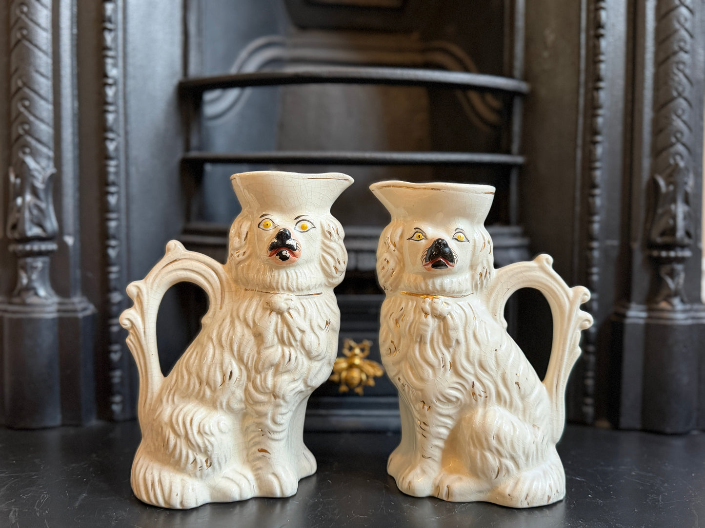 アンティーク、スタッフォードシャードッグ、スパニエルのジャグ（ペア）｜1850年頃