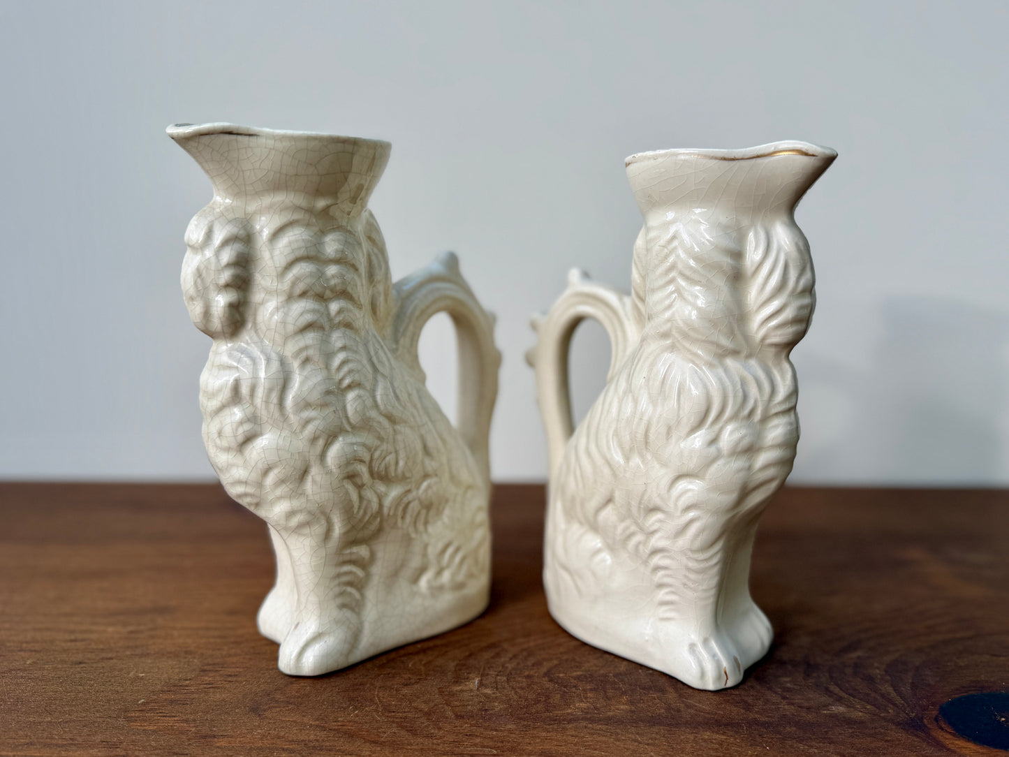 アンティーク、スタッフォードシャードッグ、スパニエルのジャグ（ペア）｜1850年頃