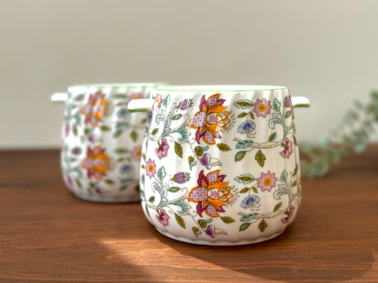 Pair of Minton Haddon Hall Open-Top Jars | Vintage Bone China