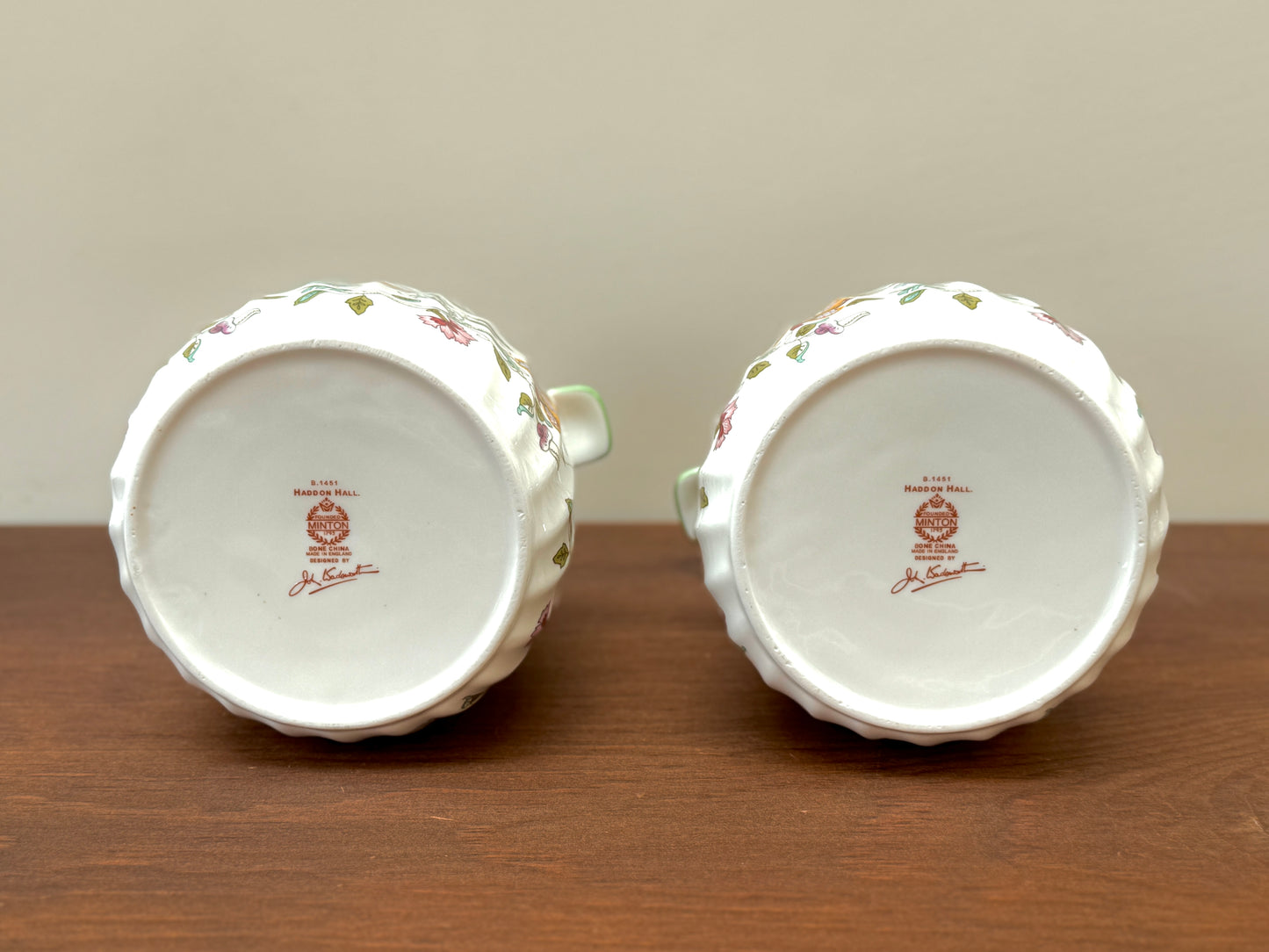 Pair of Minton Haddon Hall Open-Top Jars | Vintage Bone China