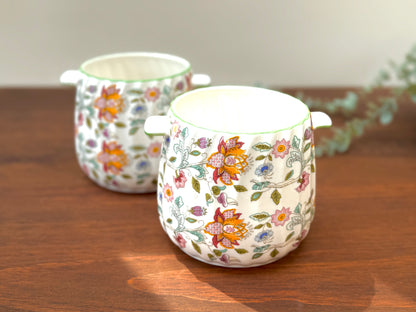 Pair of Minton Haddon Hall Open-Top Jars | Vintage Bone China