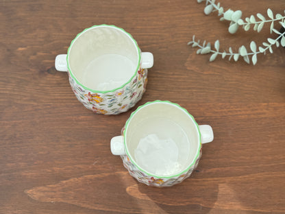 Pair of Minton Haddon Hall Open-Top Jars | Vintage Bone China