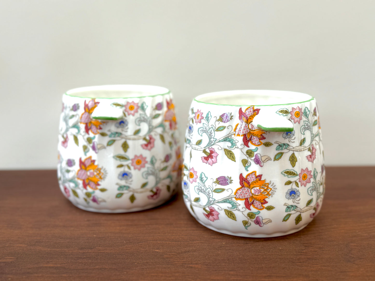 Pair of Minton Haddon Hall Open-Top Jars | Vintage Bone China