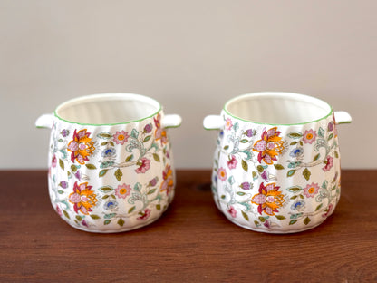 Pair of Minton Haddon Hall Open-Top Jars | Vintage Bone China