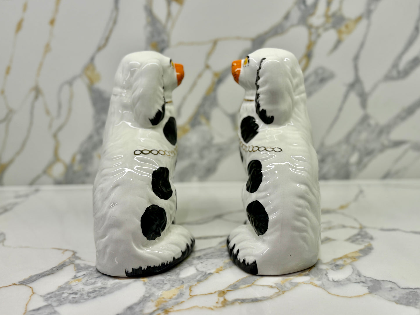 Pair of Vintage Staffordshire Dogs by Burleigh C.1970