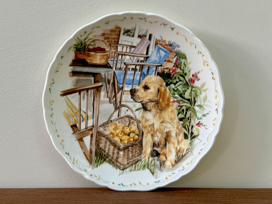 Royal_Albert_Mans_Best_Friend_Collection_Golden_Labrador_Plate_1989_vintage_wallplate