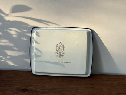 Small Vintage Tin Tray by Daher Long Island | Blue & White Chinoiserie