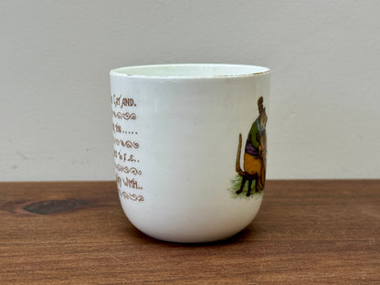 タスカン・チャイナ社、ナーサリーライム「ヘイ・ディドル・ディドル」柄のアンティーク・カップ＆ソーサー｜c.1910年代