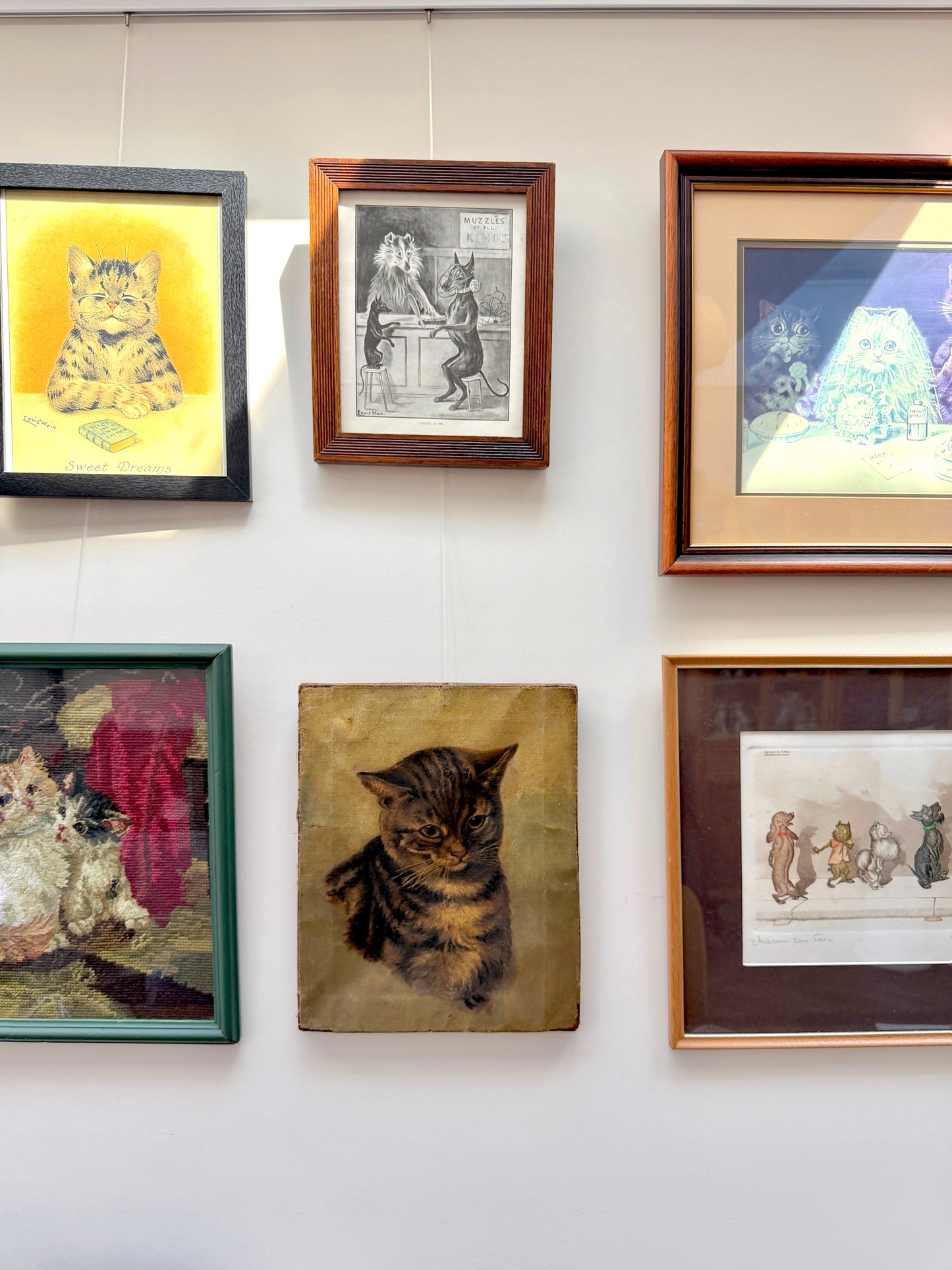 ヴィクトリア時代 キジトラ猫の油彩画｜19世紀後期頃