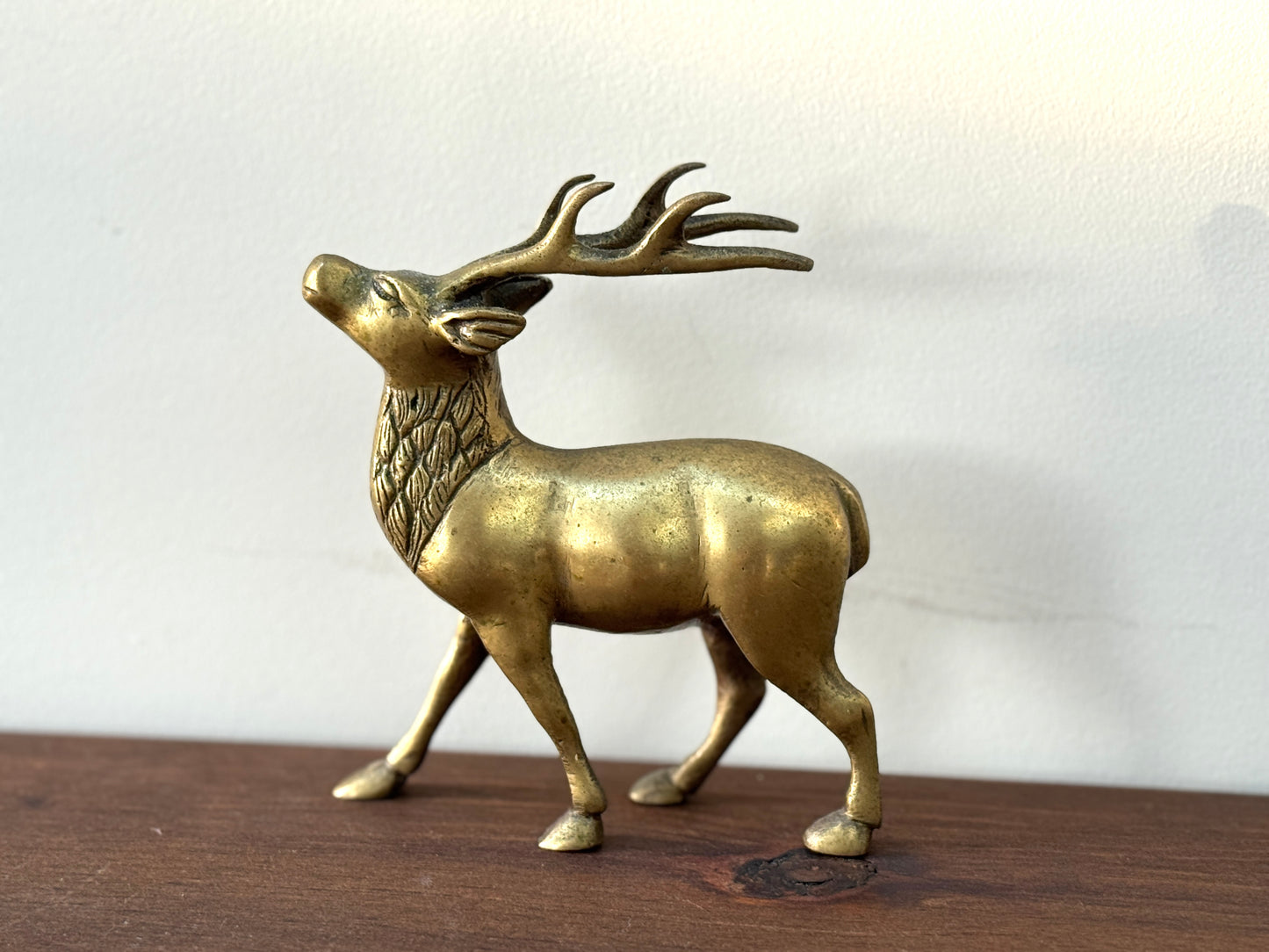 ヴィンテージ、真鍮製スタッグ（雄鹿）オーナメント｜