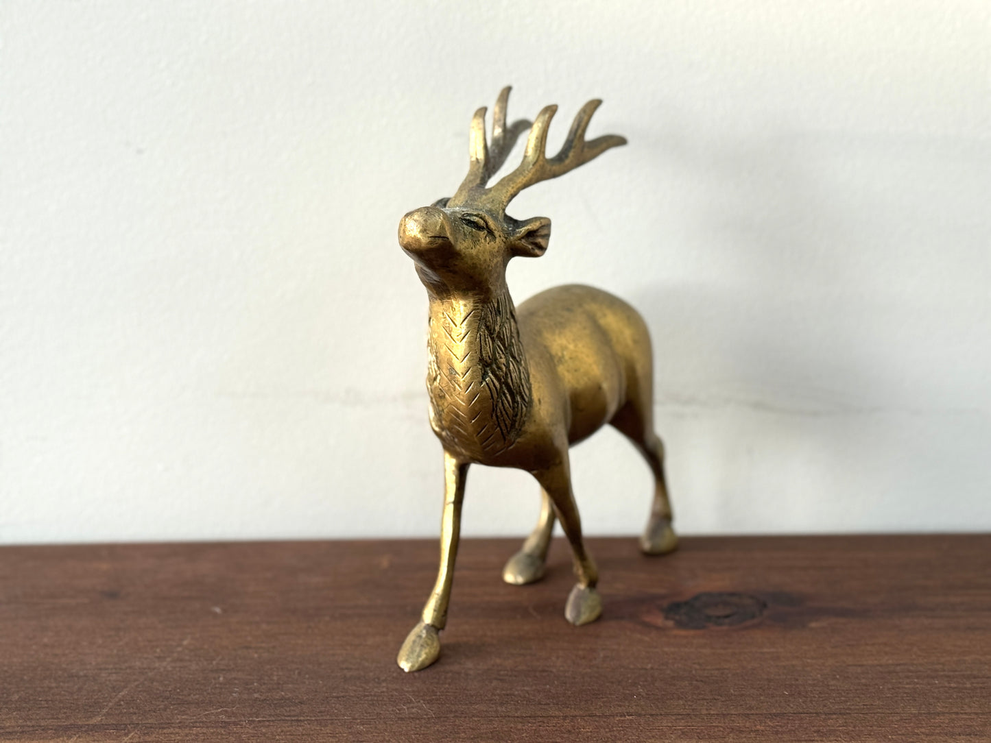 ヴィンテージ、真鍮製スタッグ（雄鹿）オーナメント｜