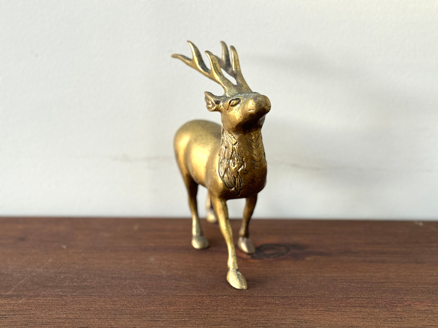 ヴィンテージ、真鍮製スタッグ（雄鹿）オーナメント｜