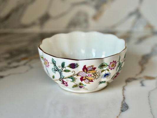 Vintage Minton Haddon Hall Bone China Open Bowl, Made in England