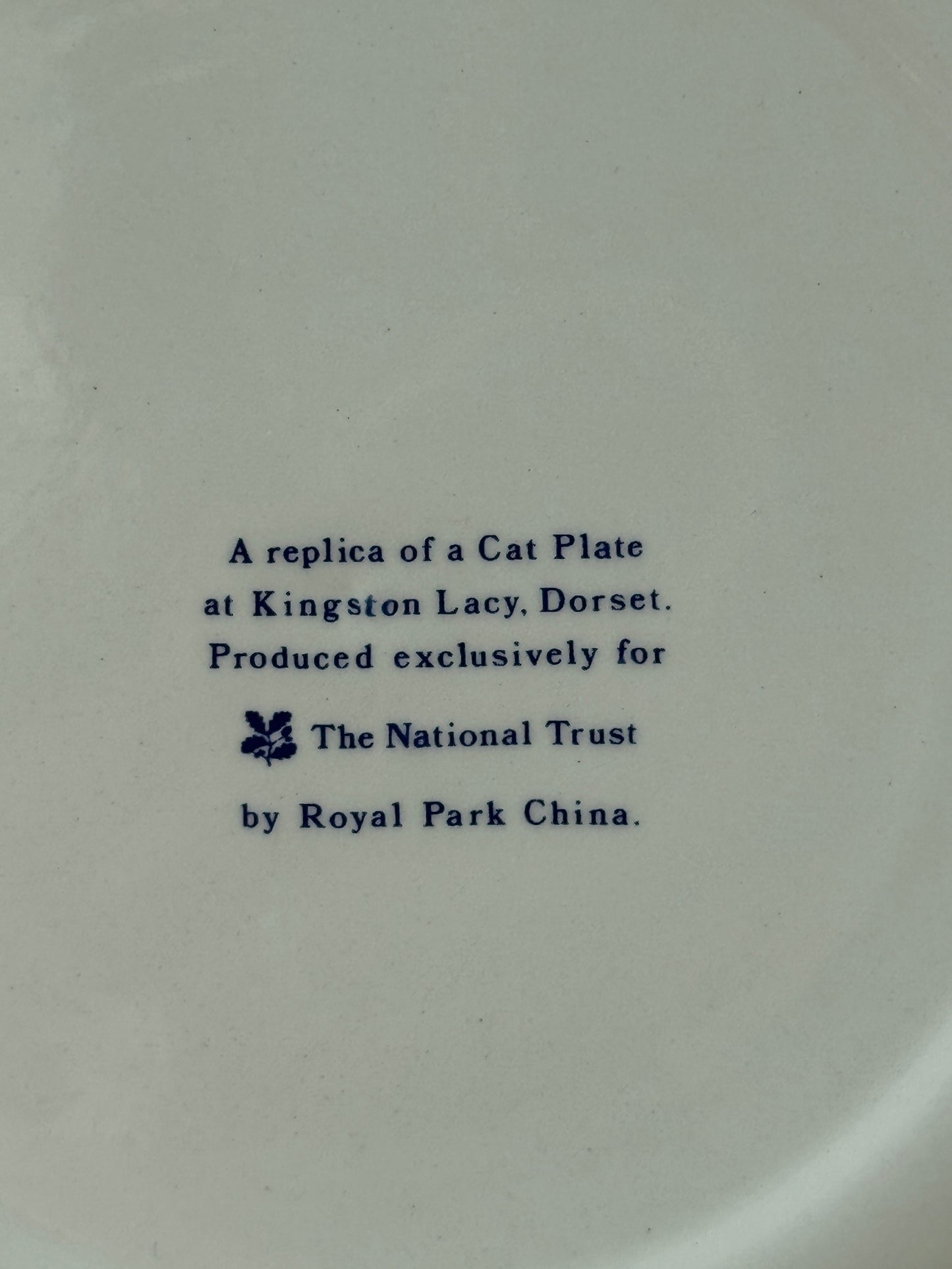 Vintage National Trust Kingston Lacy Cat Plate by Royal Park China | c.1990s