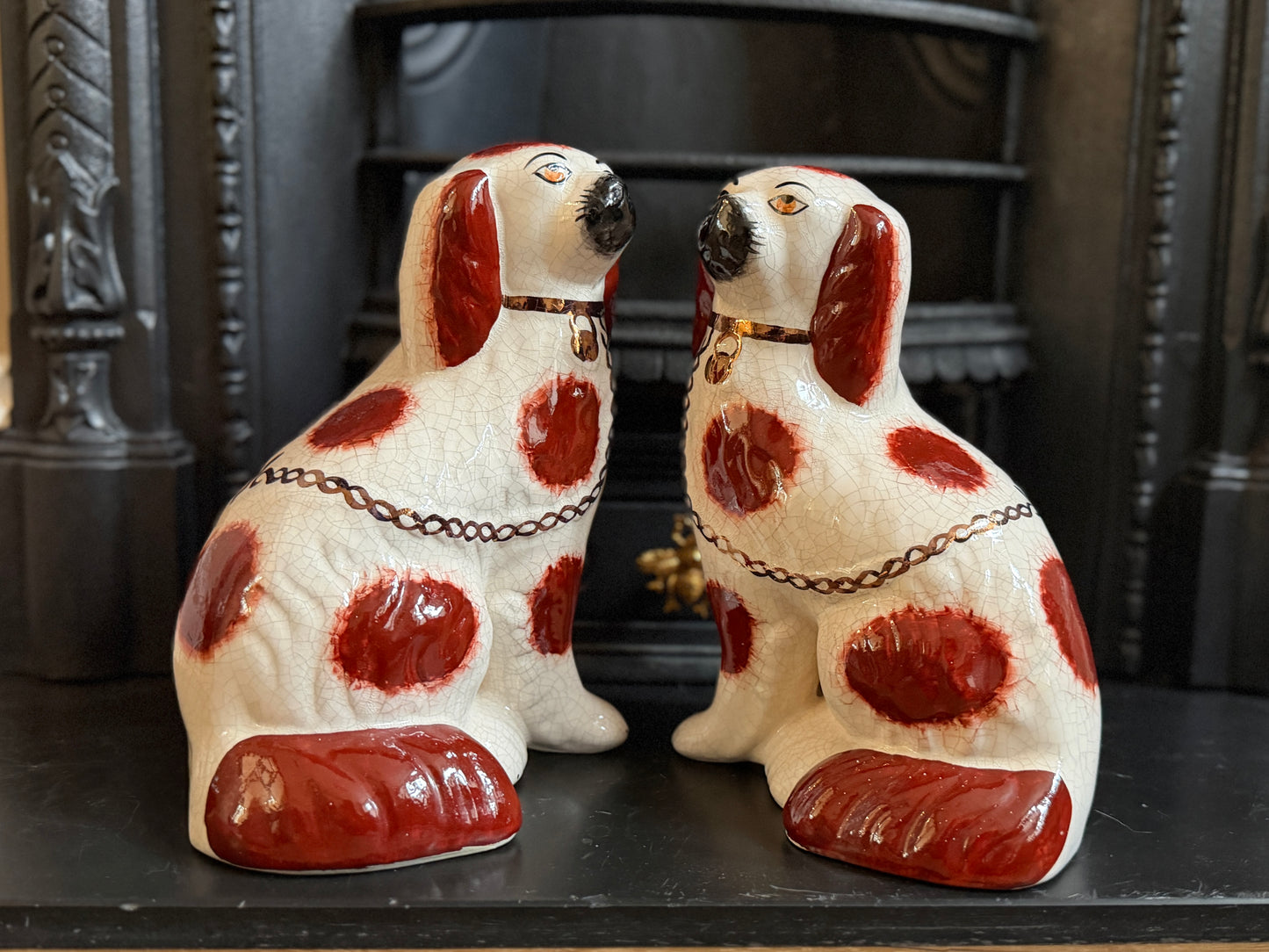 ウィリアム・ケント社、スタッフォードシャードッグのペア | 赤茶色の柄、1940〜1950年代頃