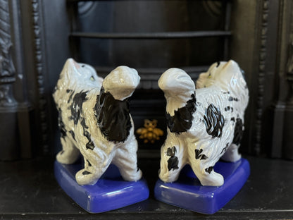 Vintage, Pair of Standing Staffordshire Cats on Cushion