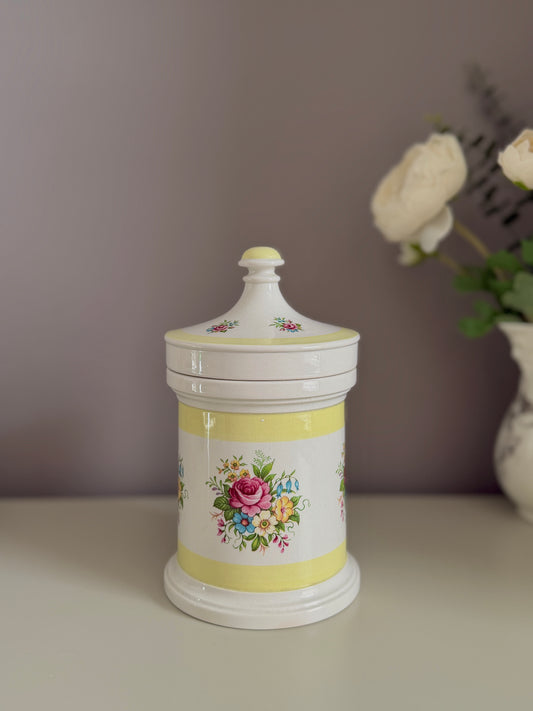 Vintage 1963 Portmeirion Floral Lidded Storage Jar