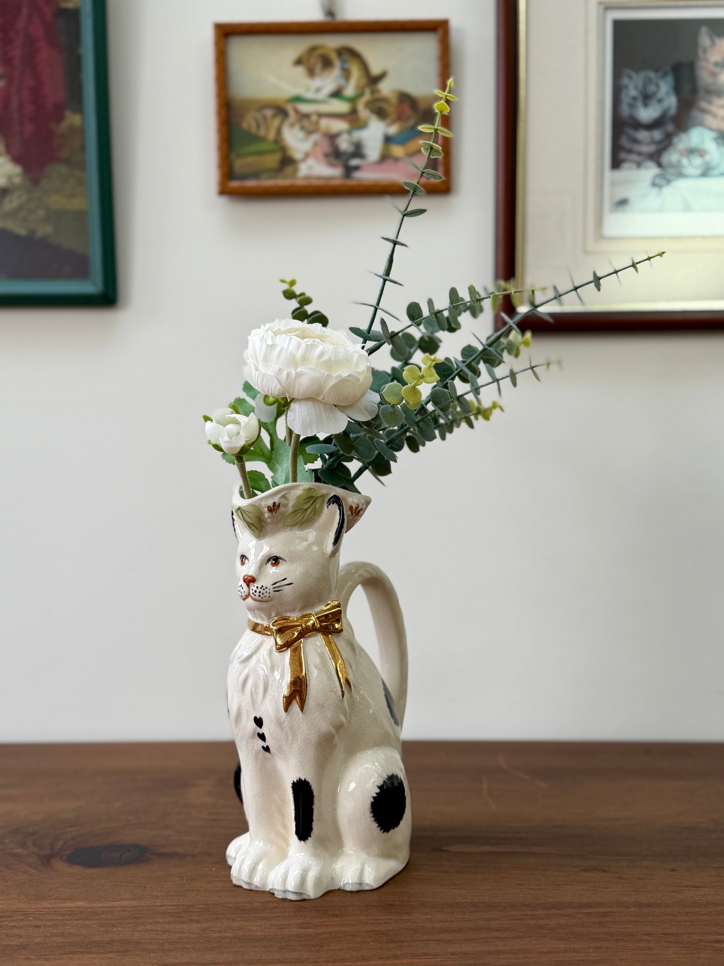 Vintage Staffordshire Cat Pitcher Jug by Royale Stratford, Late 1990s