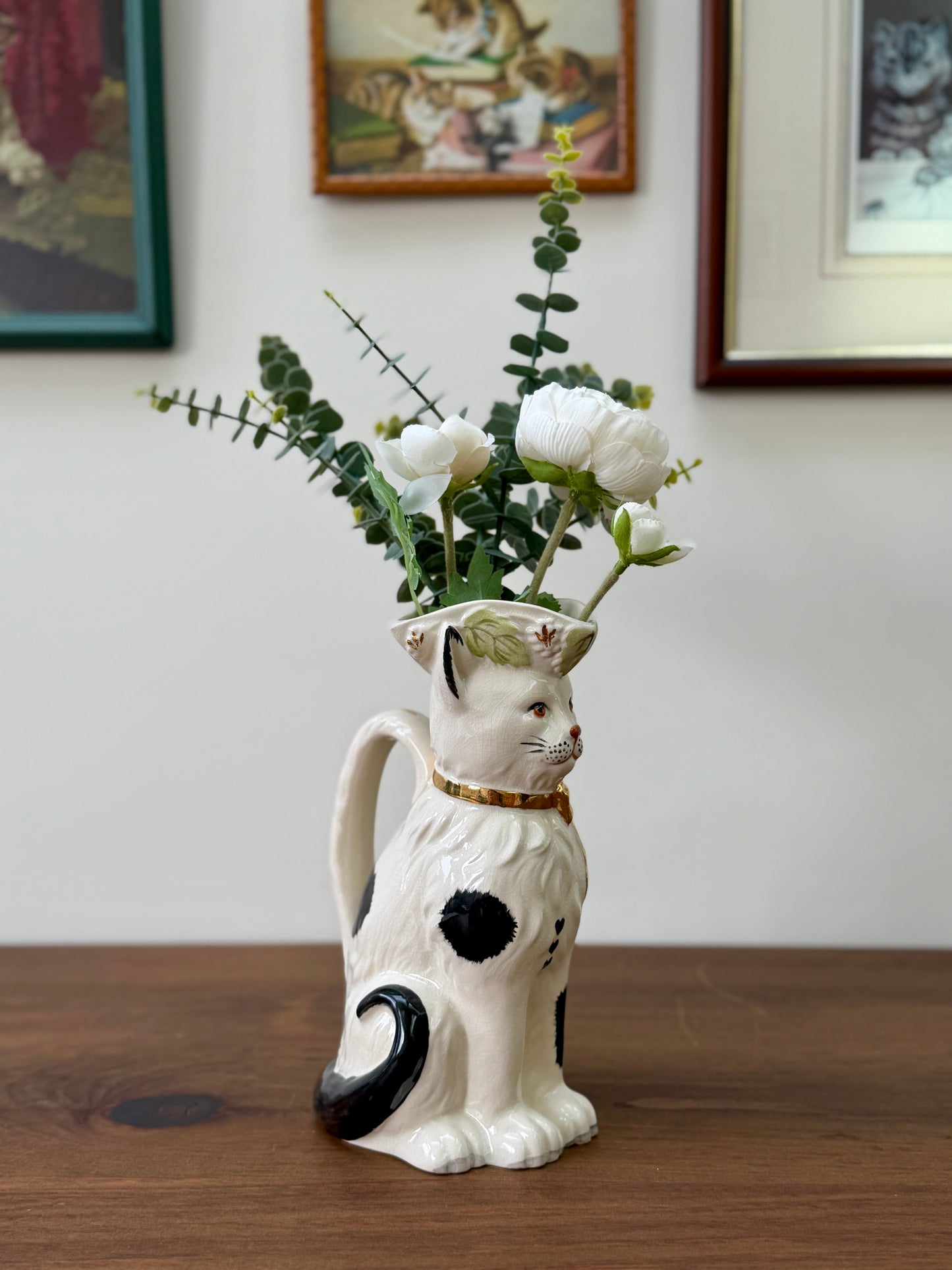 Vintage Staffordshire Cat Pitcher Jug by Royale Stratford, Late 1990s