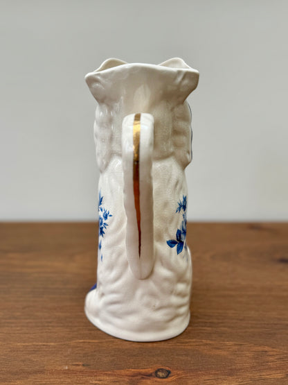 Vintage Staffordshire Dog Style Jug/Pitcher with Blue Floral Pattern by Royale Stratford