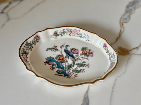 Vintage Wedgwood Kutani Crane Bone China Leaf-Shaped Trinket Dish, 1971–1998