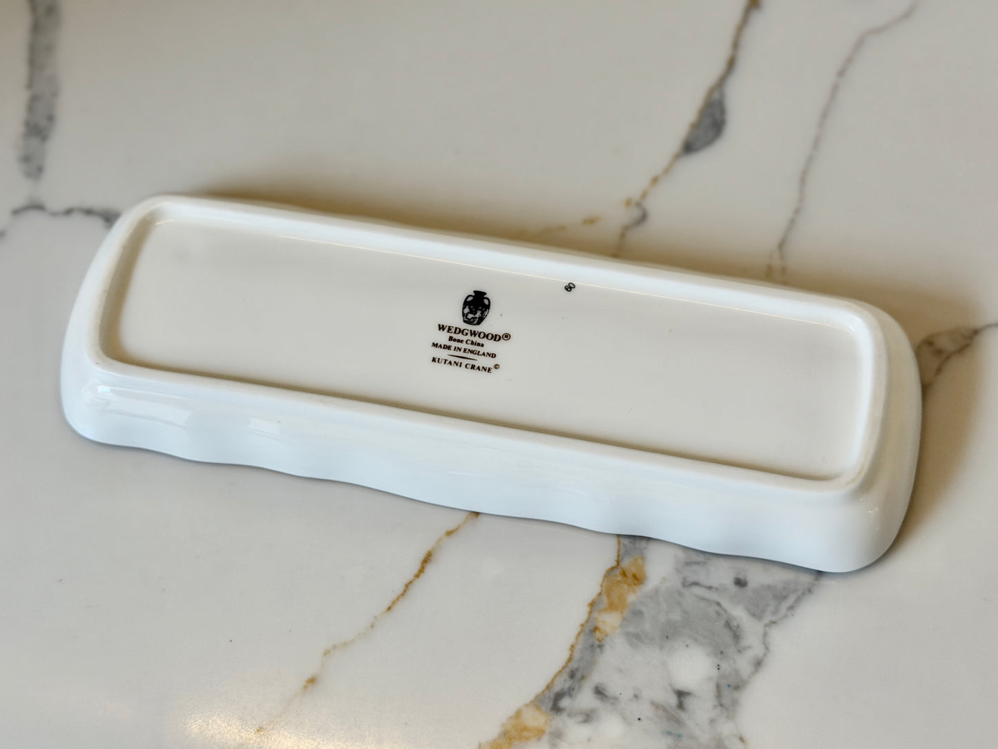 Vintage Wedgwood Kutani Crane Bone China Oblong Mint Tray, 1971–1998