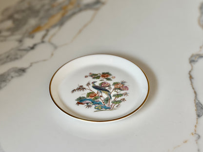 Vintage Wedgwood Kutani Crane Bone China Round Trinket Dish, 1971–1998