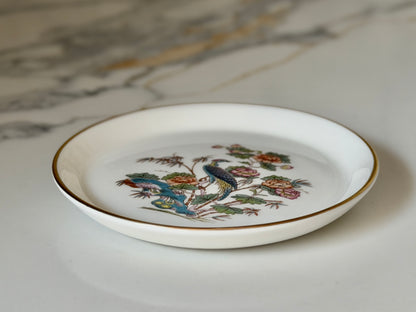 Vintage Wedgwood Kutani Crane Bone China Round Trinket Dish, 1971–1998