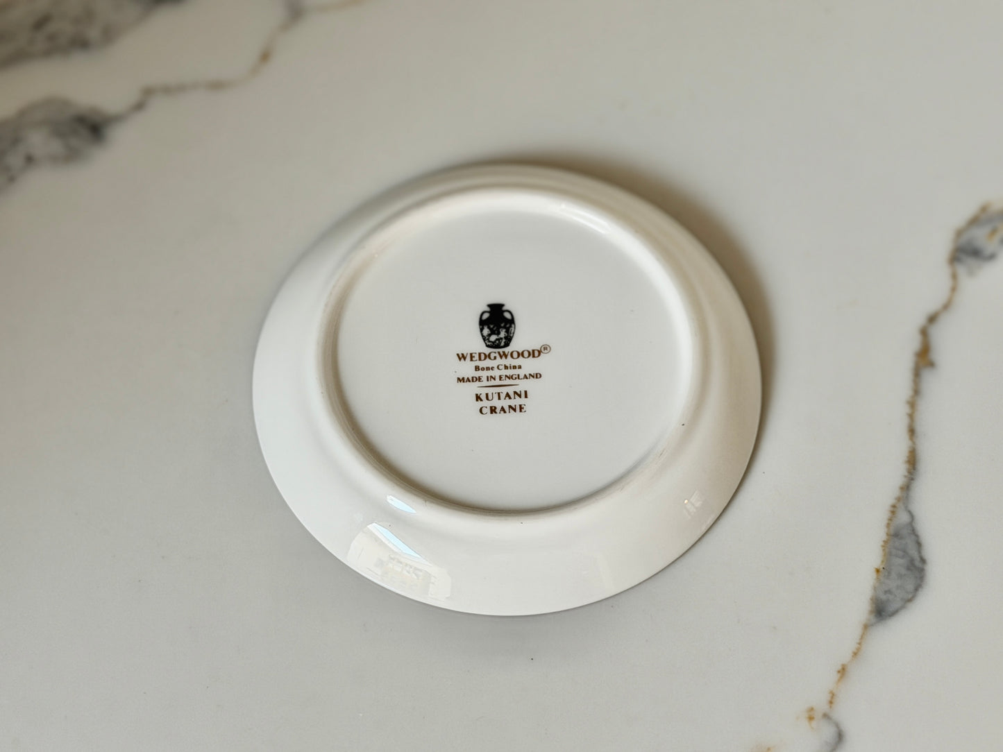 Vintage Wedgwood Kutani Crane Bone China Round Trinket Dish, 1971–1998