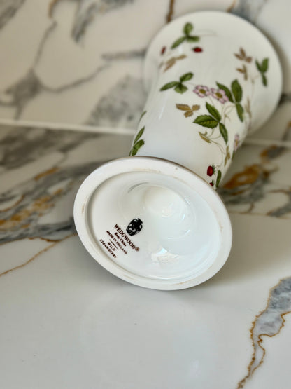 Vintage Wedgwood Wild Strawberry Bone China Footed Trumpet Vase, Made in England