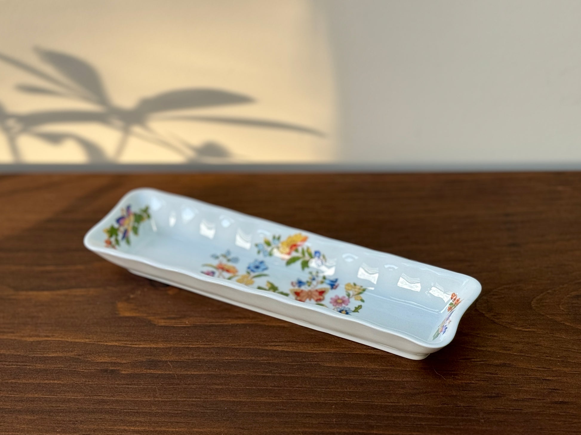 Vintage Aynsley 'Cottage Garden' Rectangular Pen or Mint Tray　Trinket dish