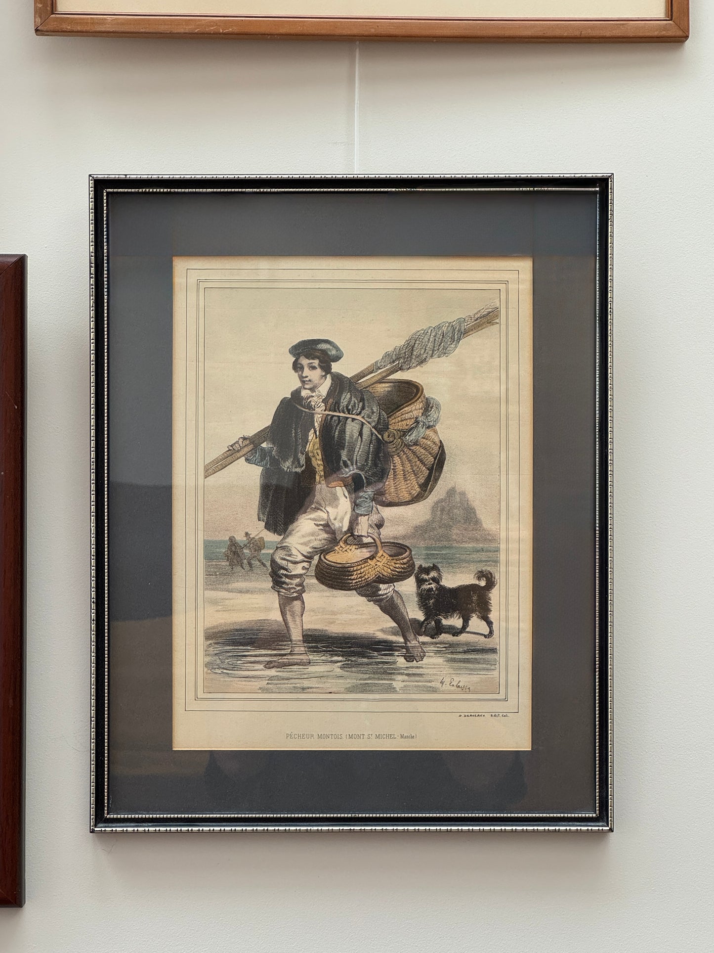 Vintage Print, “Fisherman and Dog at Mont Saint-Miche, Francel” | Mid-20th Century