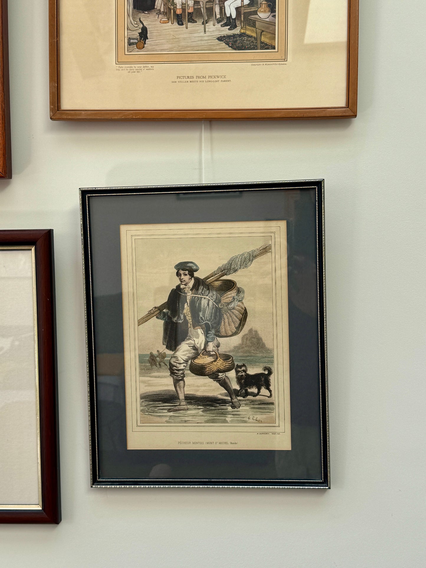 Vintage Print, “Fisherman and Dog at Mont Saint-Miche, Francel” | Mid-20th Century