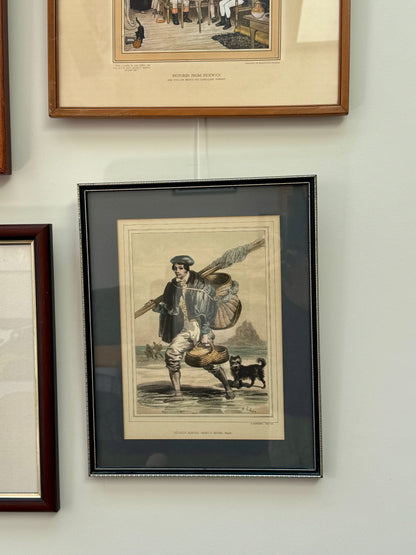 Vintage Print, “Fisherman and Dog at Mont Saint-Miche, Francel” | Mid-20th Century