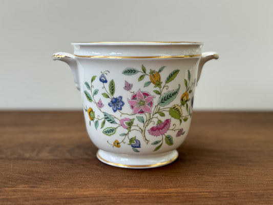Vintage Minton Haddon Hall Cachepot (Planter) | Bone China with Handles