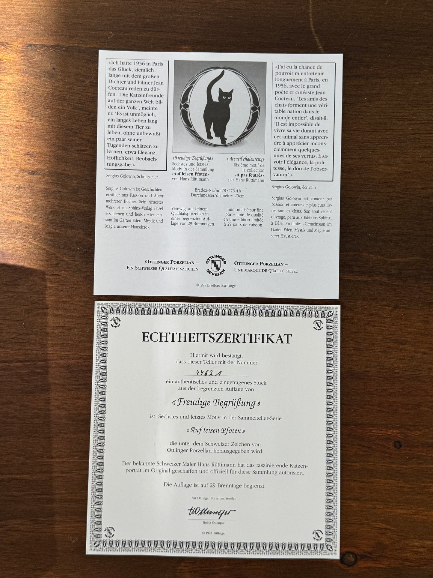 Vintage Wall Plate – Black Cat ‘Happy Welcome’ from the On Quiet Paws Series by Hans Ruttimann | 1995