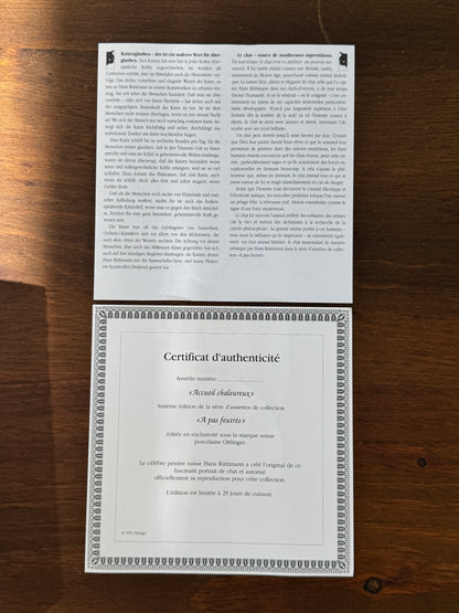 Vintage Wall Plate – Black Cat ‘Happy Welcome’ from the On Quiet Paws Series by Hans Ruttimann | 1995