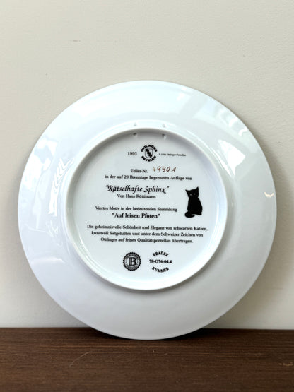 Vintage Wall Plate – Black Cat ‘Mysterious Sphinx’ from the On Quiet Paws Series by Hans Ruttimann | 1995