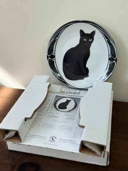 Vintage Wall Plate – Black Cat ‘Mysterious Sphinx’ from the On Quiet Paws Series by Hans Ruttimann | 1995