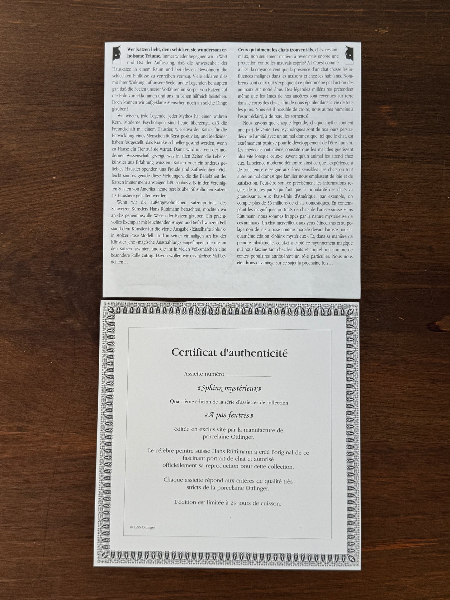 Vintage Wall Plate – Black Cat ‘Mysterious Sphinx’ from the On Quiet Paws Series by Hans Ruttimann | 1995