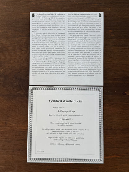 Vintage Wall Plate – Black Cat ‘Mysterious Sphinx’ from the On Quiet Paws Series by Hans Ruttimann | 1995