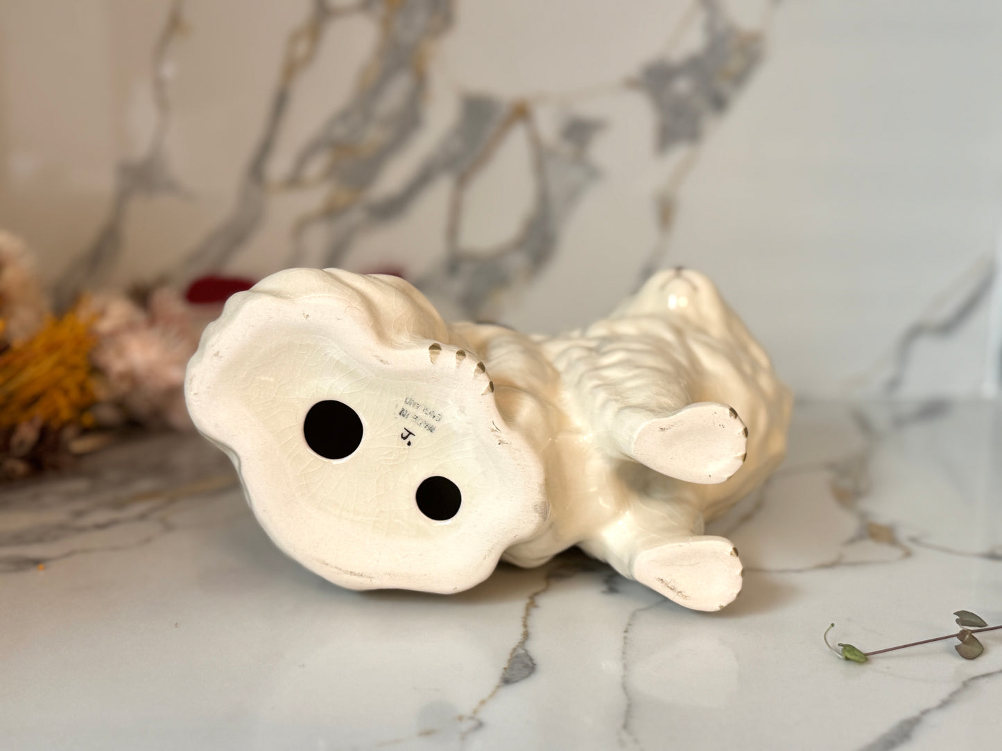 Vintage White Persian Cat Figurine by Coopercraft, Summerbank Pottery | c.1970