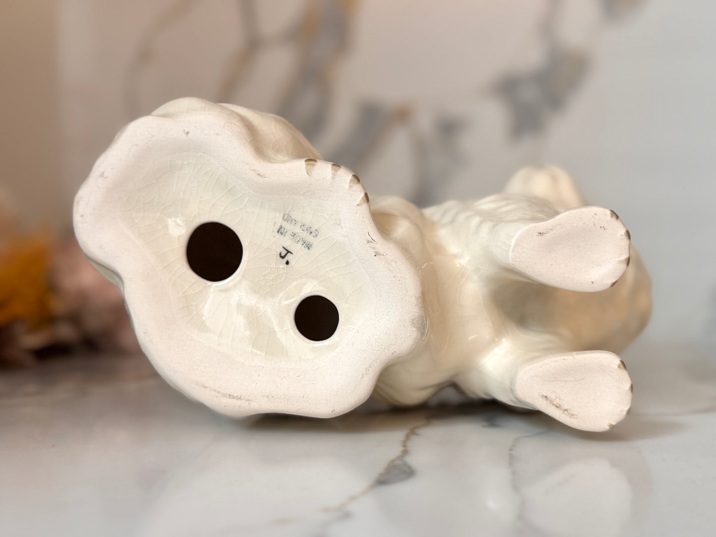 Vintage White Persian Cat Figurine by Coopercraft, Summerbank Pottery | c.1970
