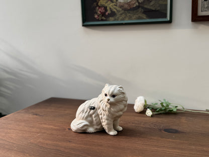 Vintage White Persian Cat Figurine by Coopercraft, Summerbank Pottery | c.1970