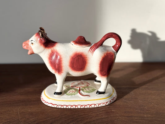 William Kent Staffordshire Cow Creamer | Hand-Painted, c. 1950s